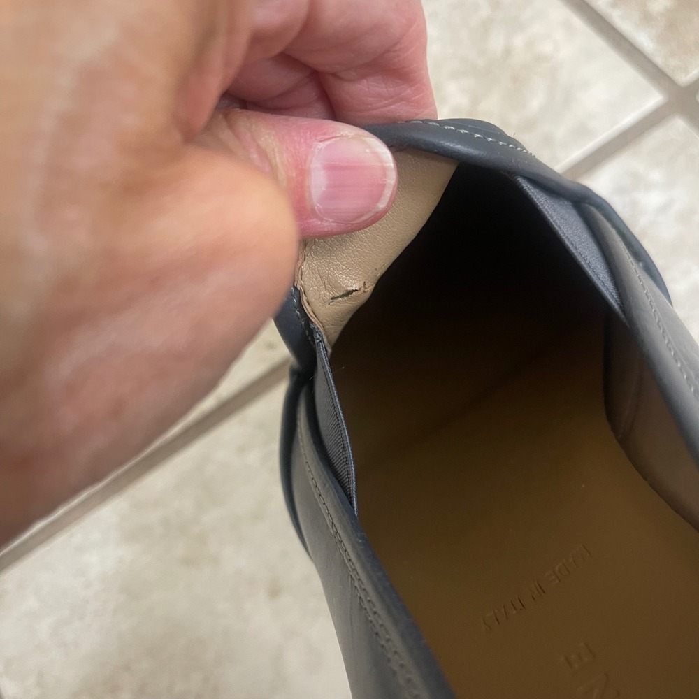 Everlane Navy Blue Leather Street Shoe Pointed Toe Slip On Sneaker Italy lady 10 - Picture 11 of 13